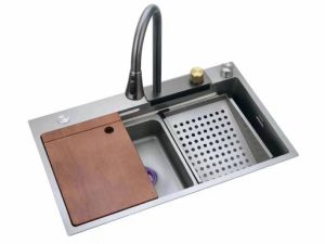 Stainless Steel Kitchen Sink With Rainfall Faucet (FY 75*45 cm)